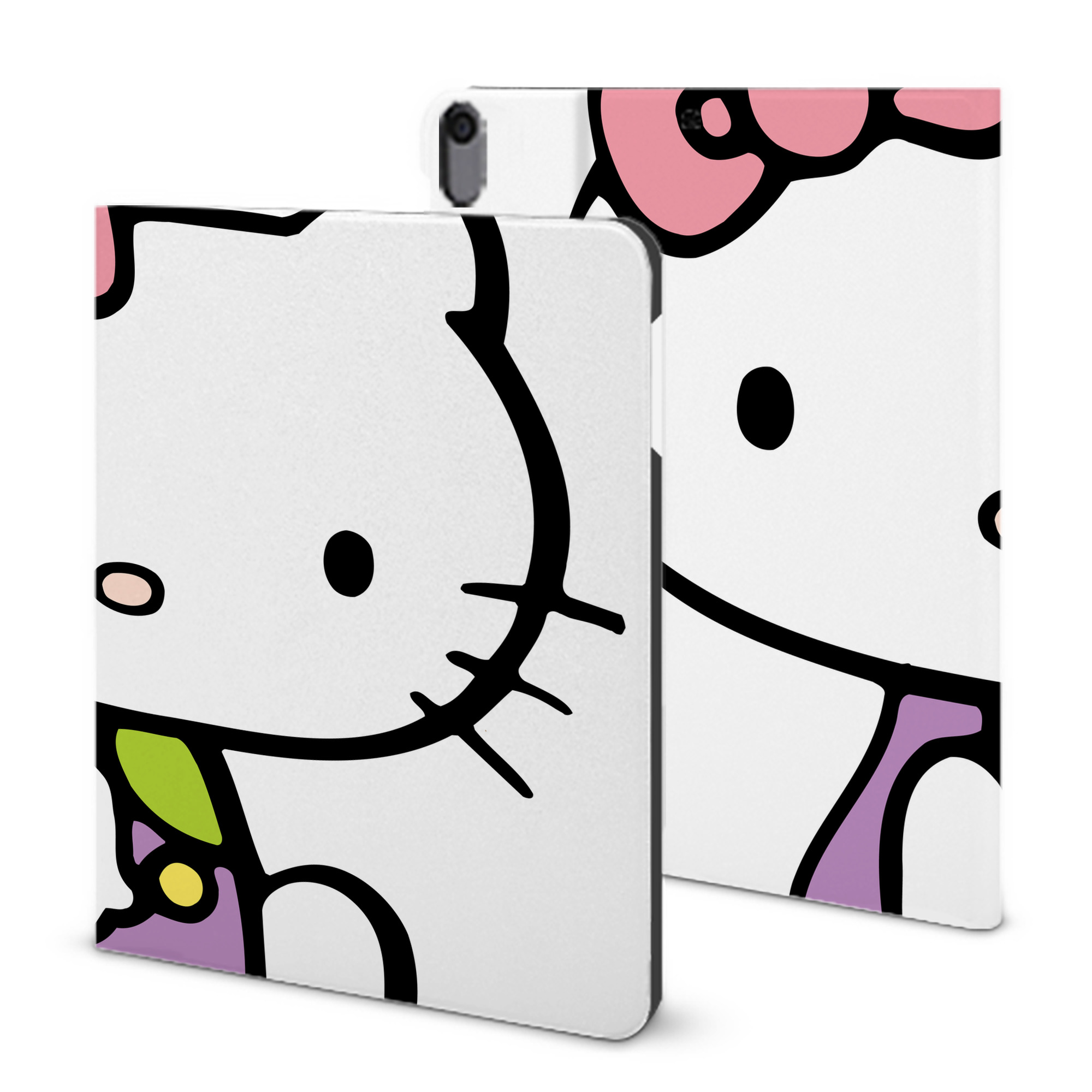 （画像用） Hello Kitty ハローキティ IPad ケース ブック型 PUレザー TPU 耐衝撃 軽量 薄型 ペン収納なし 全面保護 IPad 各モデル対応